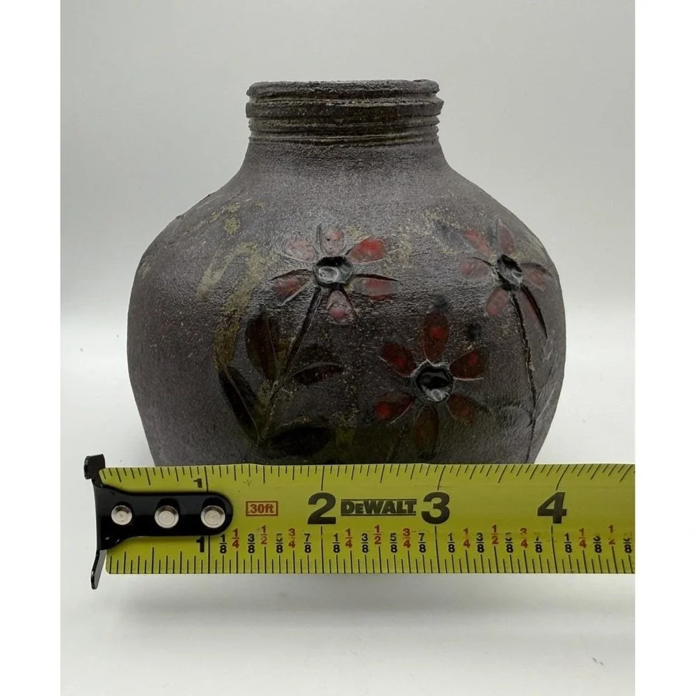 Turkey Mt Pottery Armuchee GA Studio‎ Art Pottery Lamp Base Vase Dragonfly